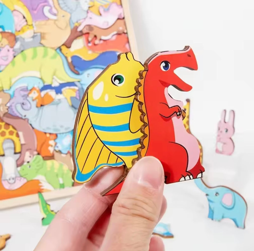 Puzzle en Bois Multi-Couches (Animaux du Monde)