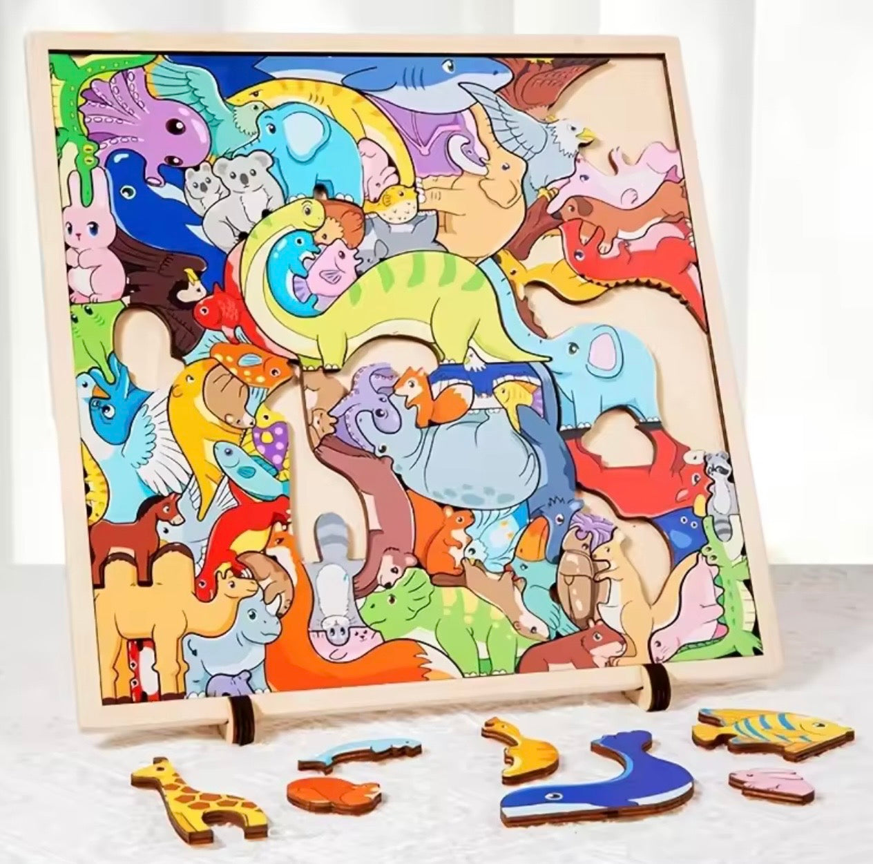 Puzzle en Bois Multi-Couches (Animaux du Monde)